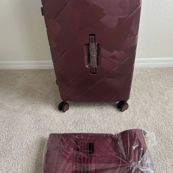 Samantha Brown 30" Trunk Style Case Spinner Luggage w/Tote BURGUNDY RED nwt - Picture 12 of 12